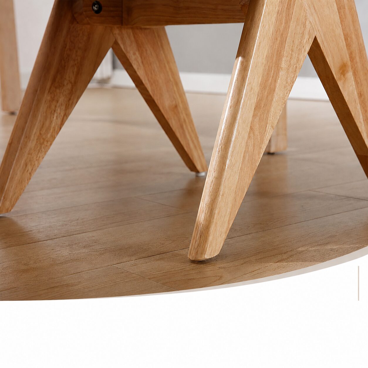 Skanör Dining Chairs, Beige Chenille with Solid Wooden Legs - Set of 2 - Imagen 4
