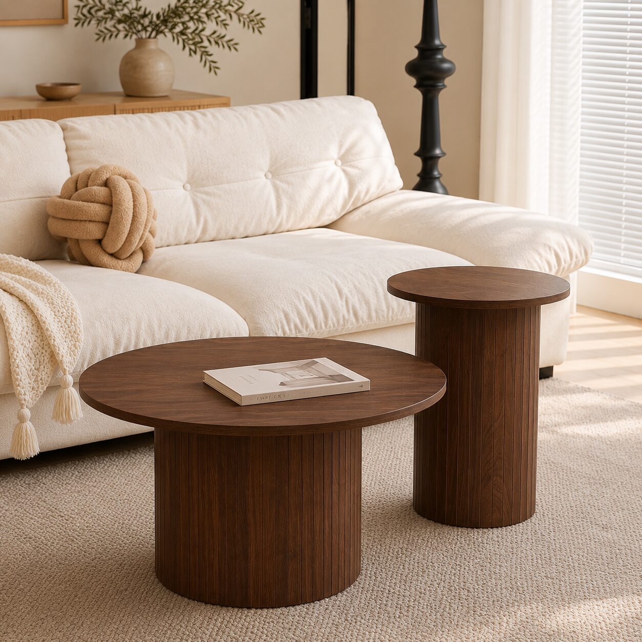 Solna Coffee Table Set – Walnut finish