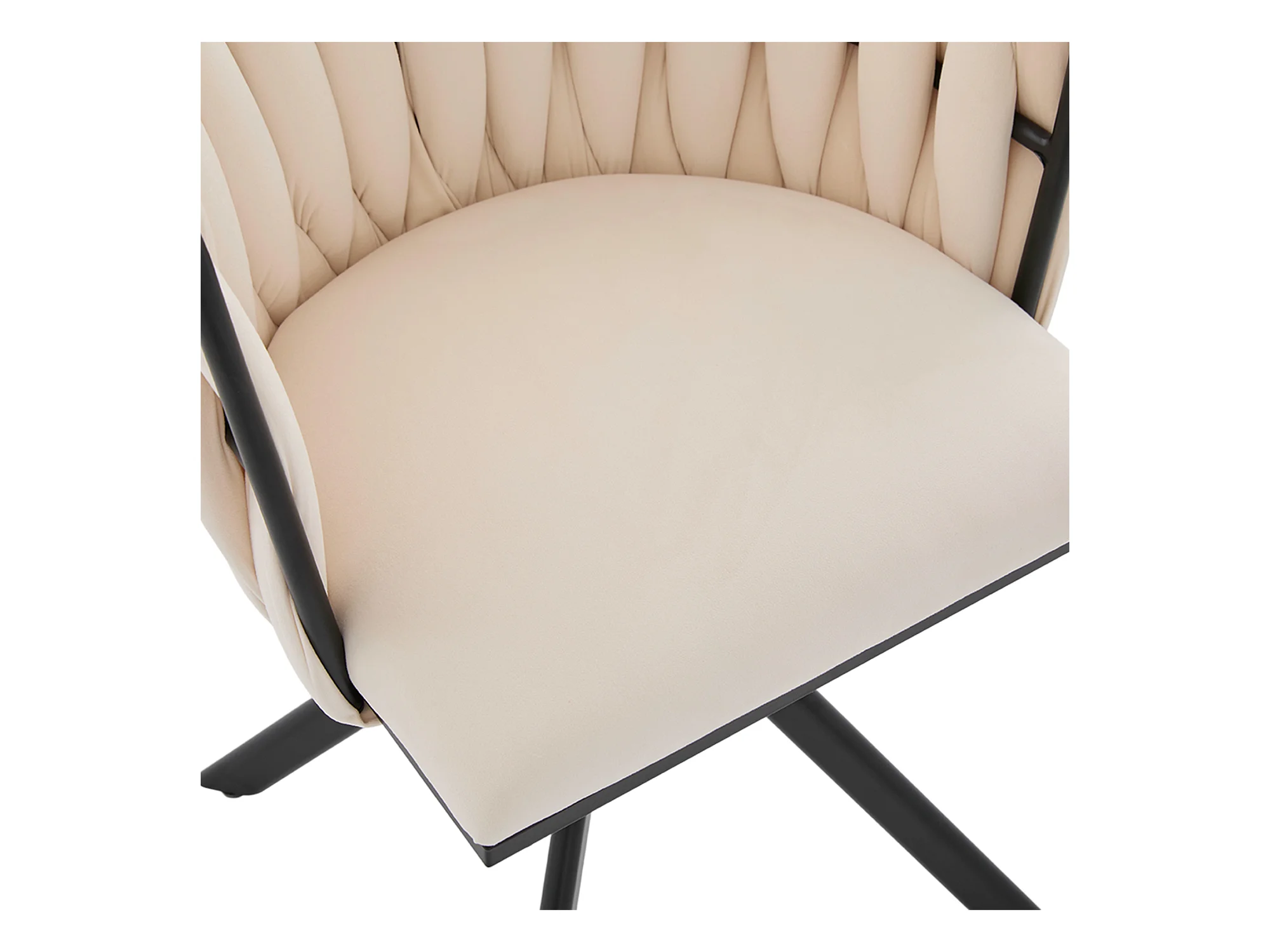 Kungsbacka Beige – 180° Swivel Dining Chair in Luxurious Velvet - Imagen 7