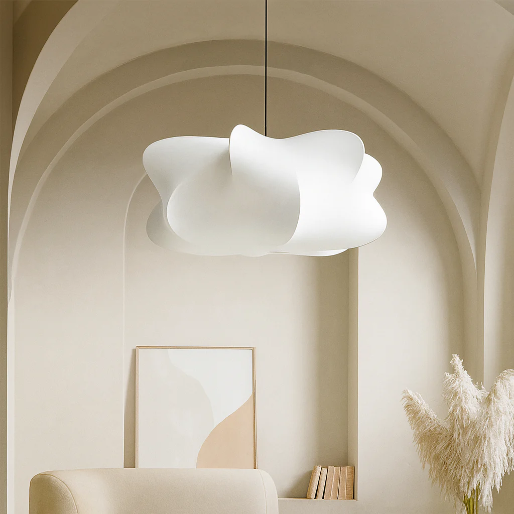 Henningsvær – Scandinavian Silk Pendant Lamp - Imagen 4