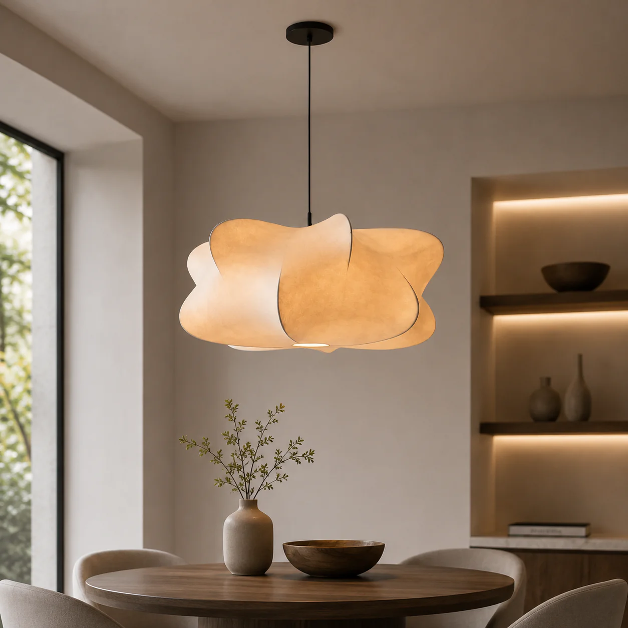 Henningsvær – Scandinavian Silk Pendant Lamp - Imagen 3