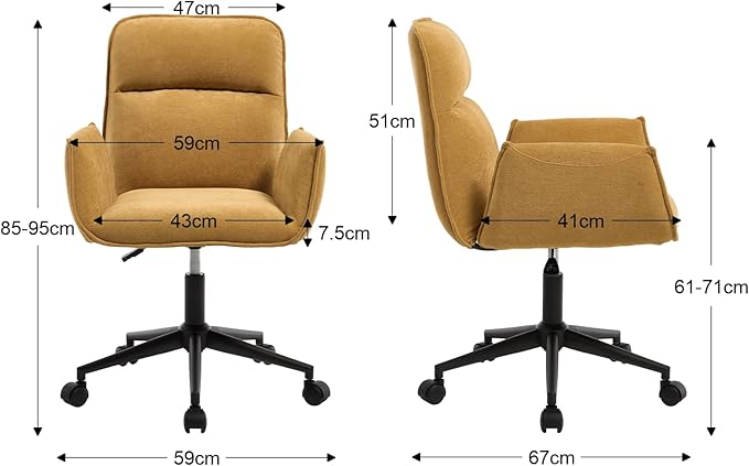 Östermalm Office Chair – Mustard - Imagen 3
