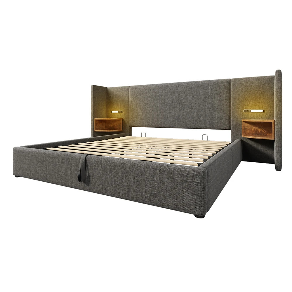Taastrup Double Bed 180x200 cm with Storage, LED Lighting, and USB-C - Imagen 5