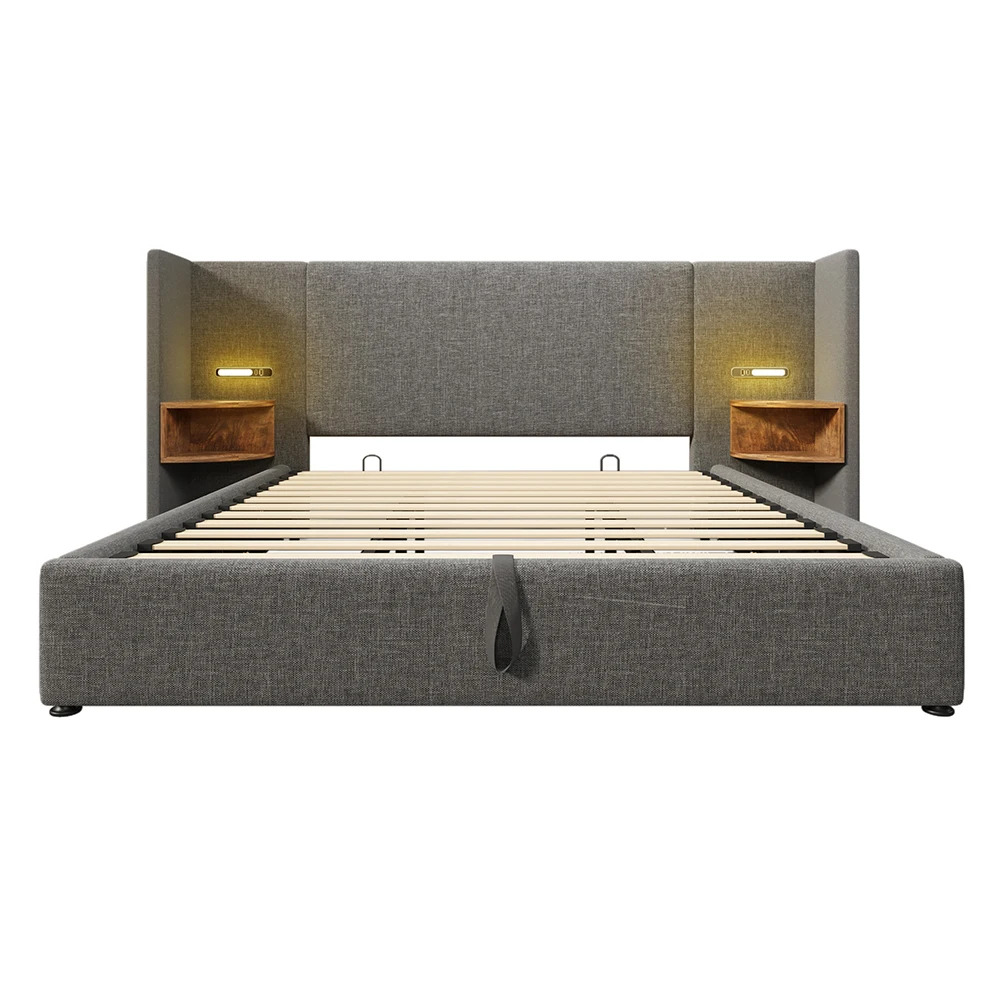 Taastrup Double Bed 180x200 cm with Storage, LED Lighting, and USB-C - Imagen 7