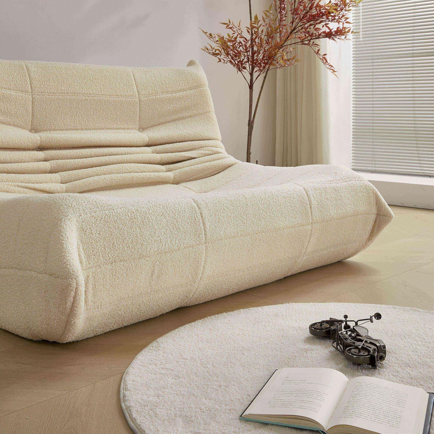 Stavanger 2-Seater Sofa – Beige Bouclé, Scandinavian Comfort - Imagen 6