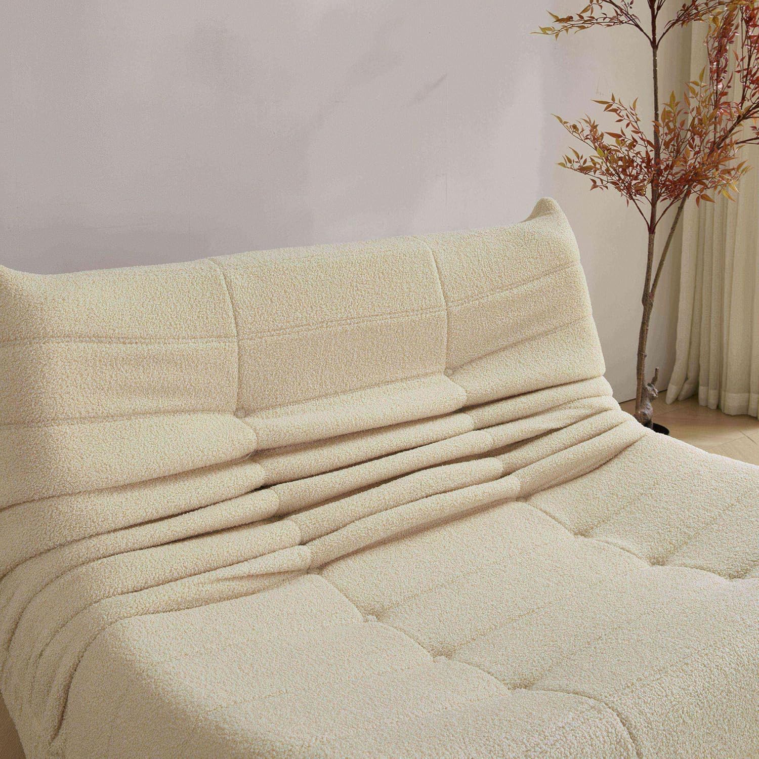 Stavanger 2-Seater Sofa – Beige Bouclé, Scandinavian Comfort - Imagen 3