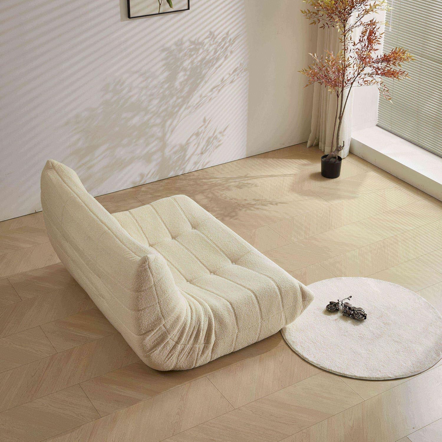 Stavanger 2-Seater Sofa – Beige Bouclé, Scandinavian Comfort - Imagen 5