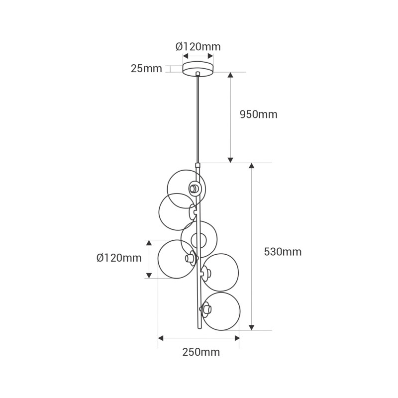Boden – Modern Pendant Lamp with Glass Spheres - Imagen 4
