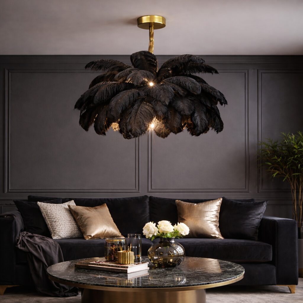 Uppsala Ceiling Lamp – Feather Pendant Light - Imagen 5
