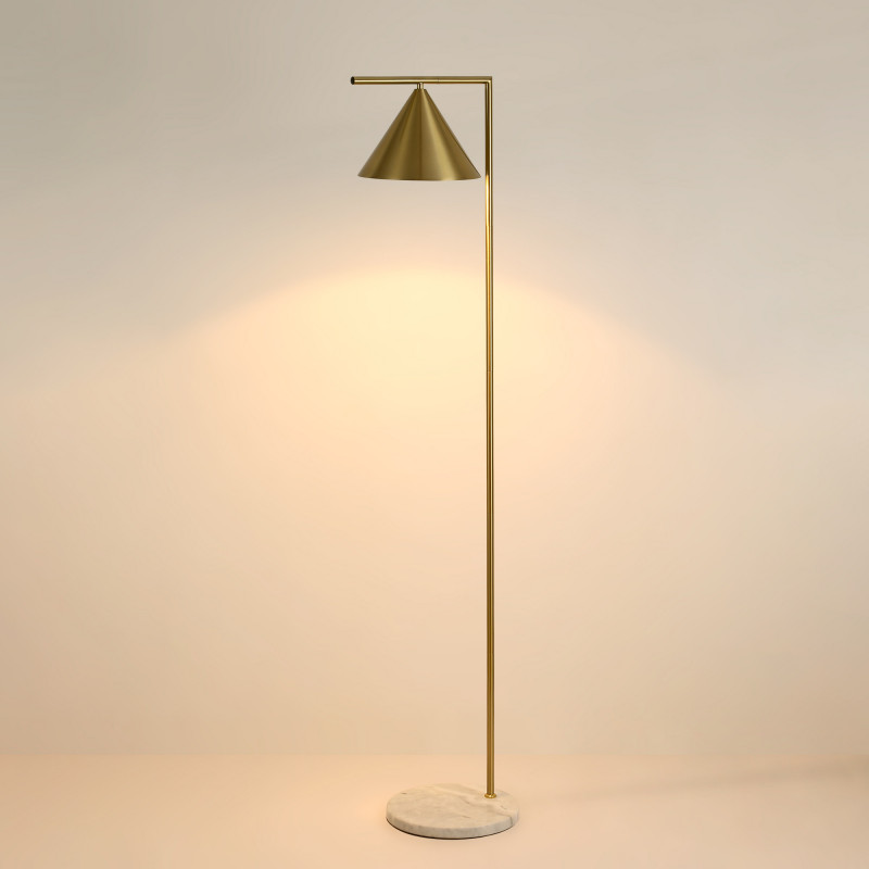 Ålesund Floor Lamp – Marble Base with Gold Finish - Imagen 5
