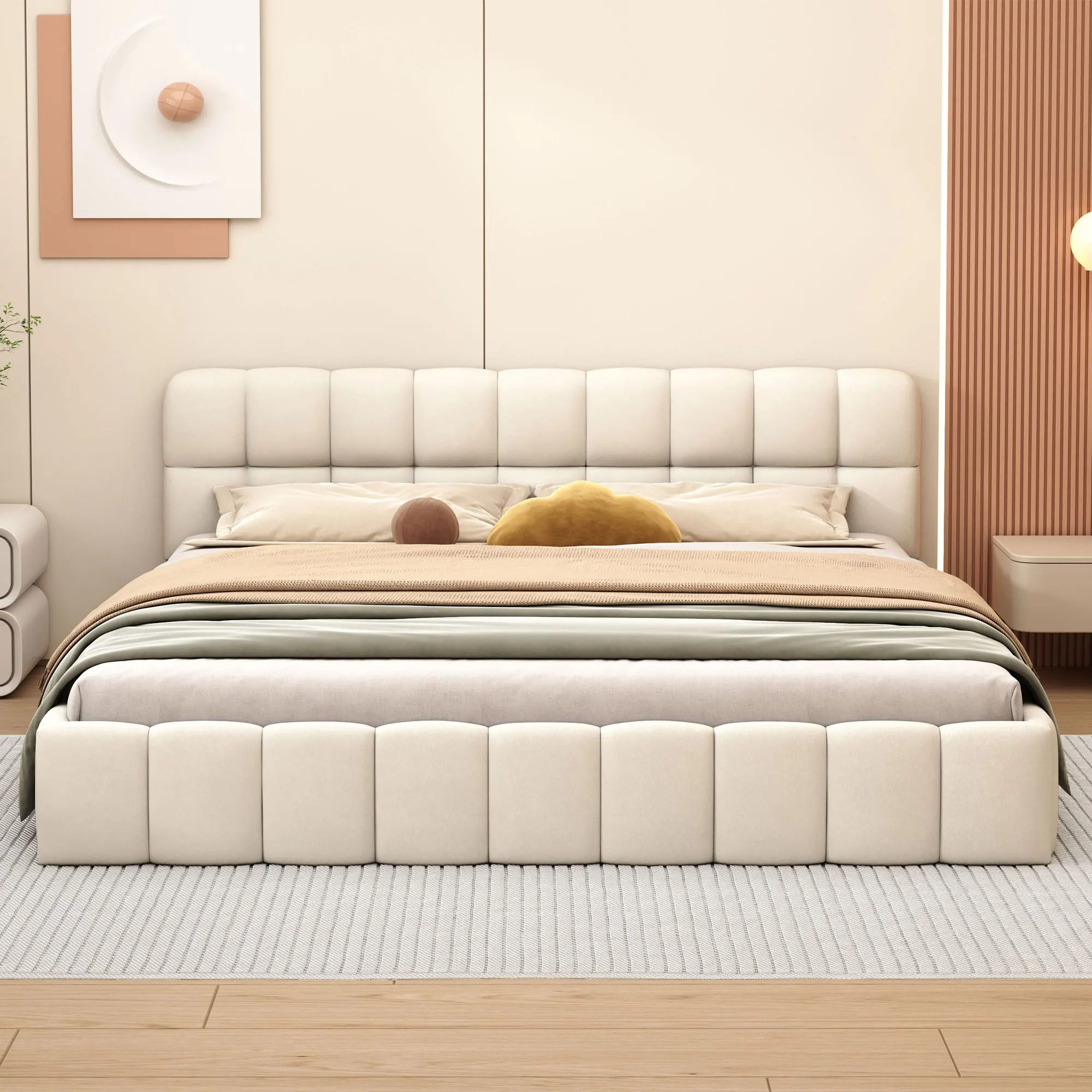 Holmestrand 140×200 cm Bed in Beige - Imagen 2