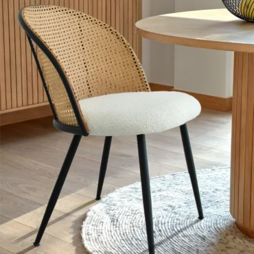 Cassia B22 – Silla moderna con respaldo de ratán