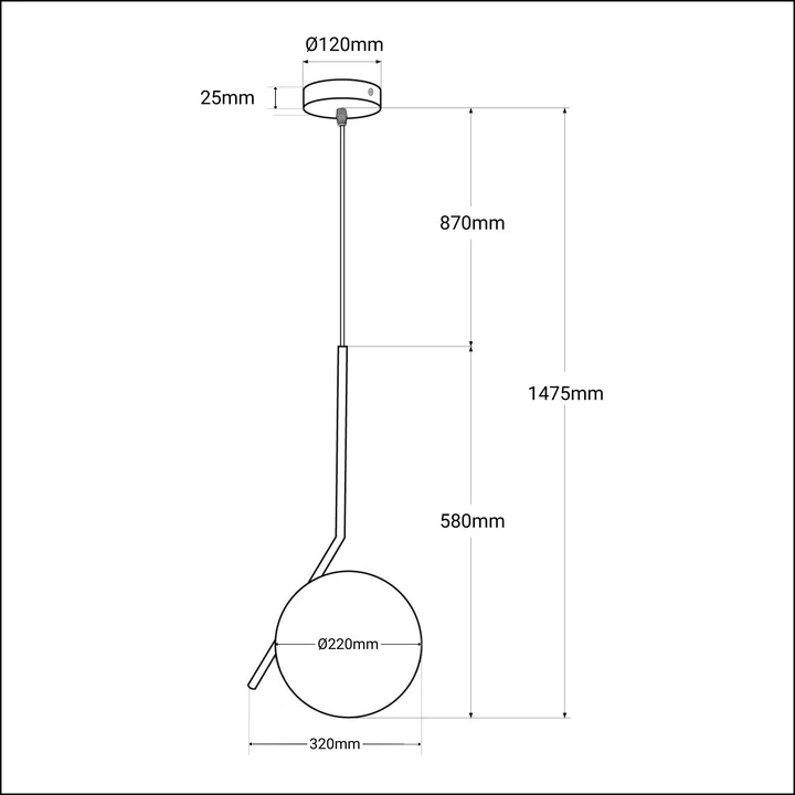 Visby Glass Ball Pendant Lamp Ø22 cm - Imagen 8