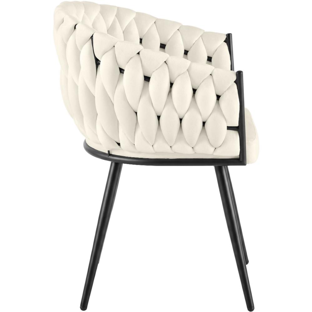 Alta Dining Chair – Cream Velvet Modern Armchair - Image 4