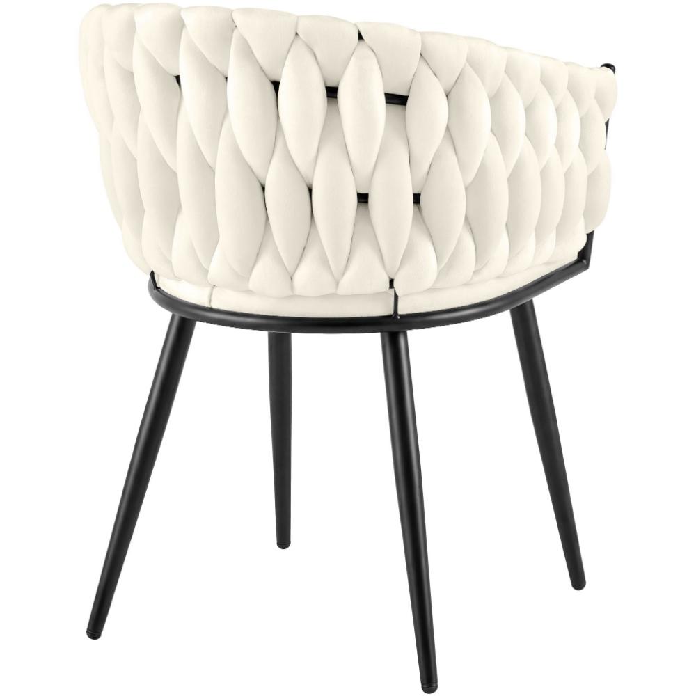 Alta Dining Chair – Cream Velvet Modern Armchair - Image 5