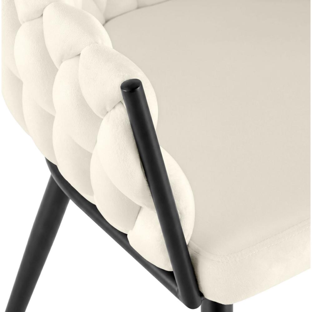 Alta Dining Chair – Cream Velvet Modern Armchair - Image 6