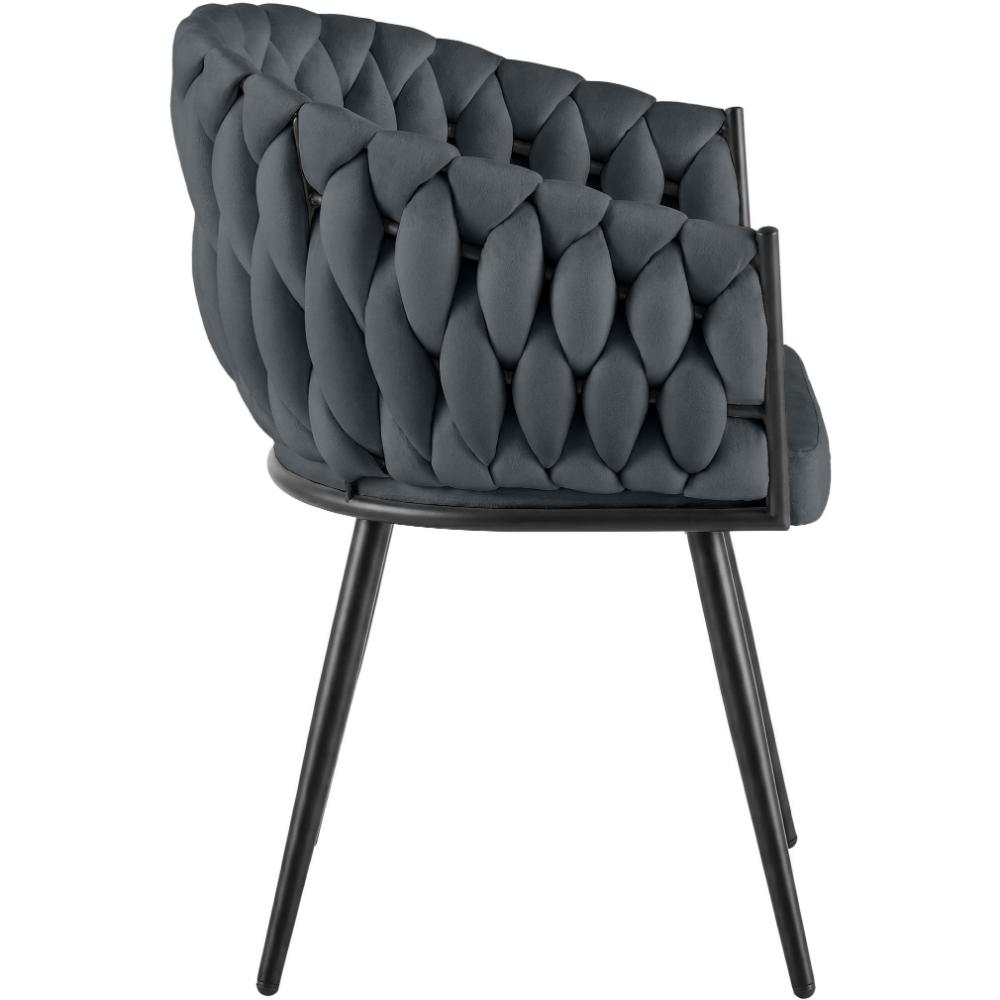 Alta Dining Chair – Grey Velvet Modern Armchair - Imagen 4