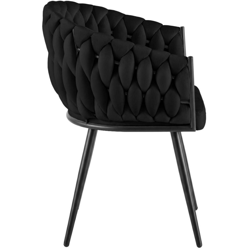 Alta Dining Chair – Black Velvet Modern Armchair - Image 4