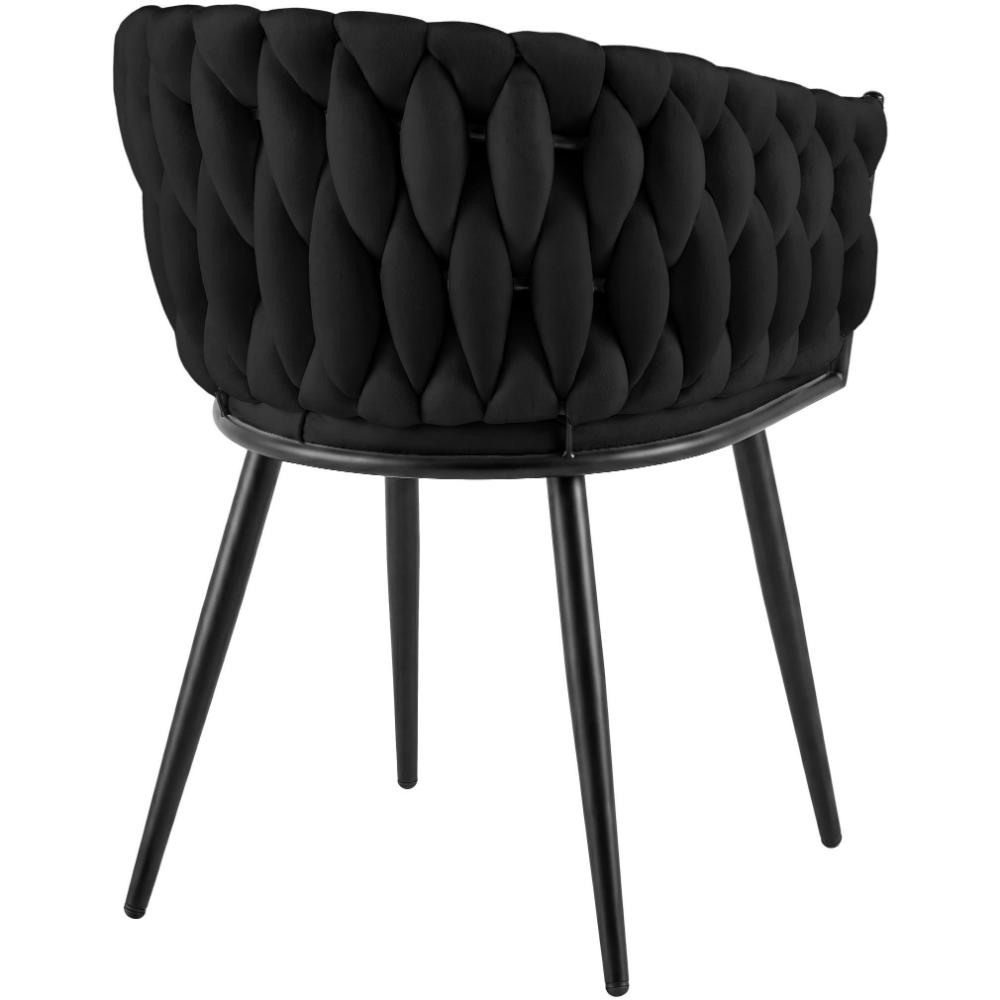 Alta Dining Chair – Black Velvet Modern Armchair - Image 5
