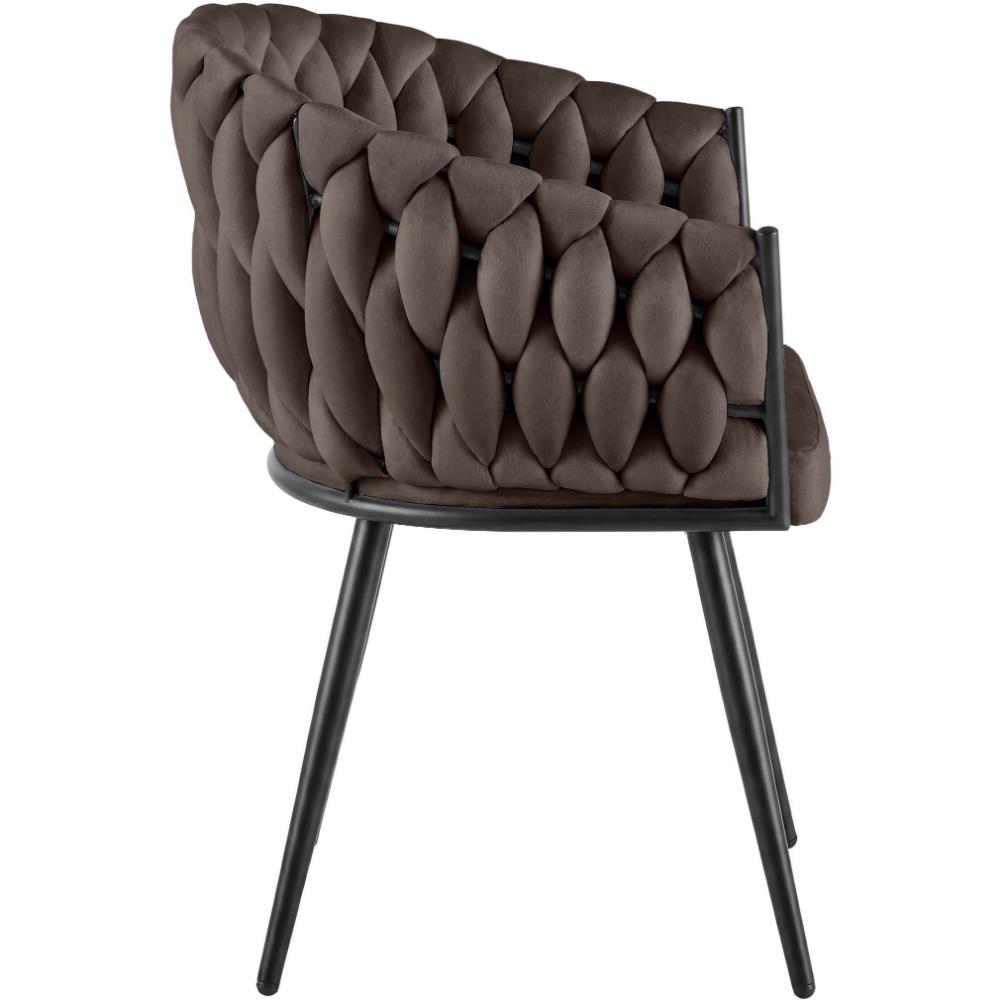 Alta Dining Chair – Brown Velvet Modern Armchair - Image 4