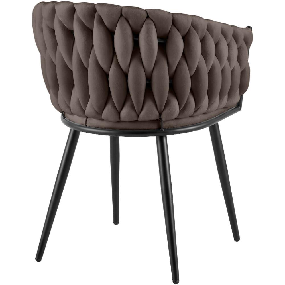 Alta Dining Chair – Brown Velvet Modern Armchair - Image 5