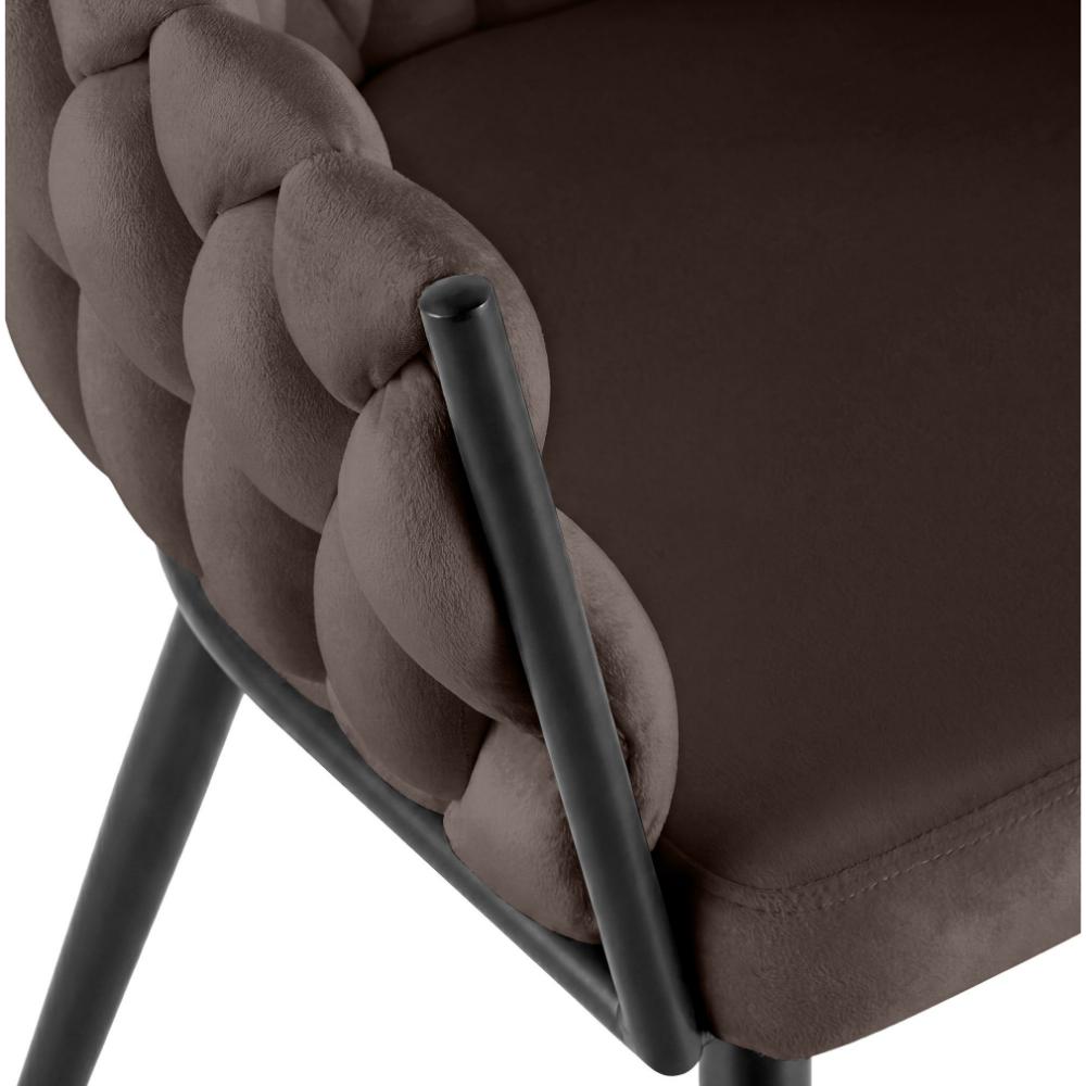 Alta Dining Chair – Brown Velvet Modern Armchair - Image 6