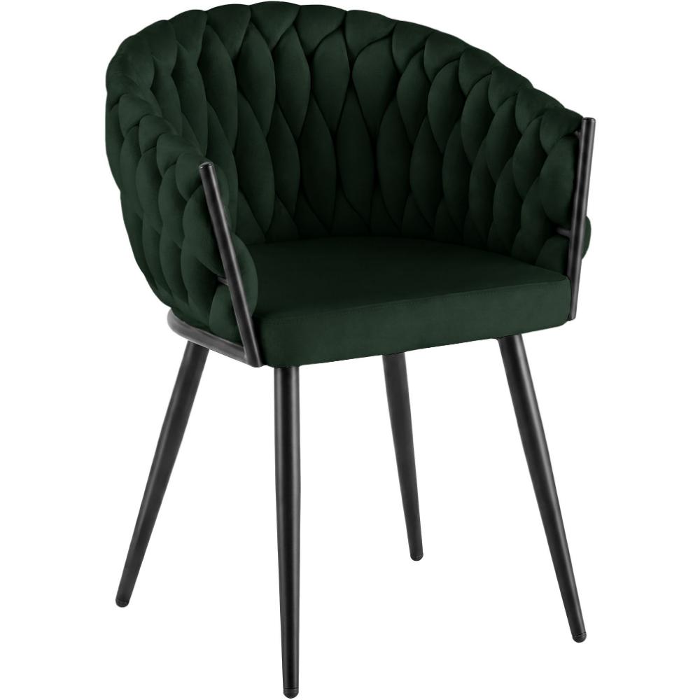 Alta Dining Chair – Green Velvet Modern Armchair - Imagen 2