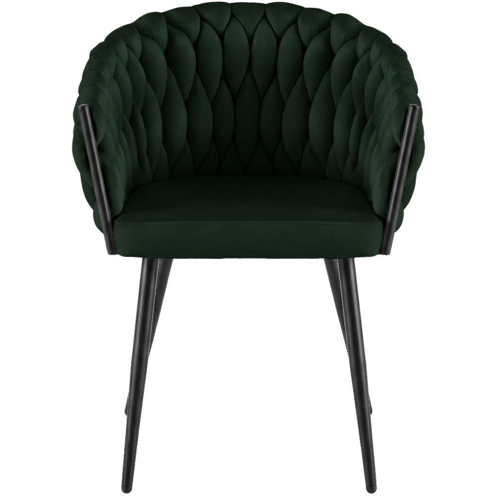 Alta Dining Chair – Green Velvet Modern Armchair - Imagen 3