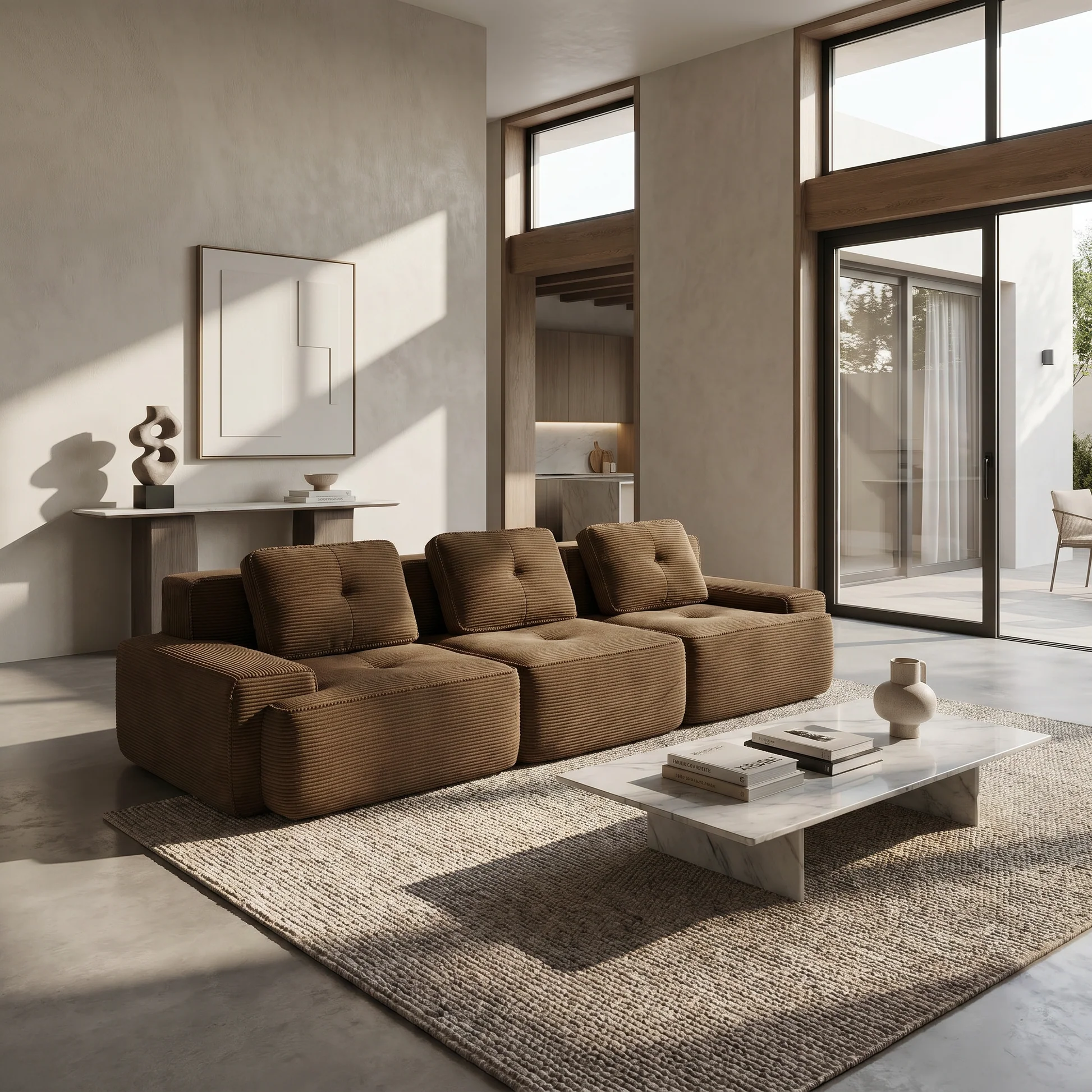 Djurgården 3 Seater Modular Corduroy Sofa - Imagen 10