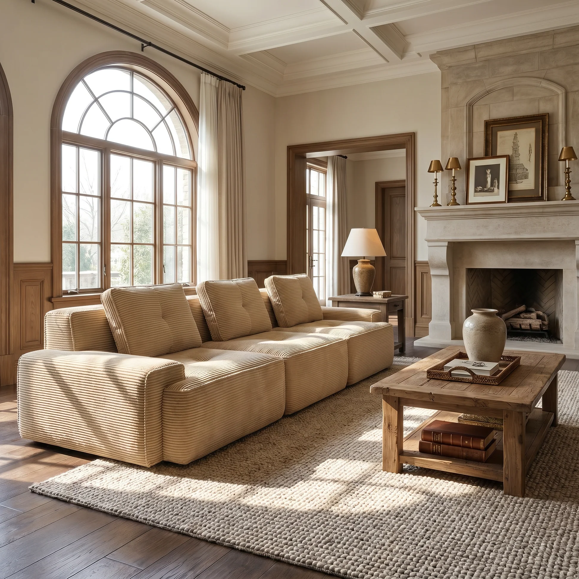 Djurgården 3 Seater Modular Corduroy Sofa - Imagen 2