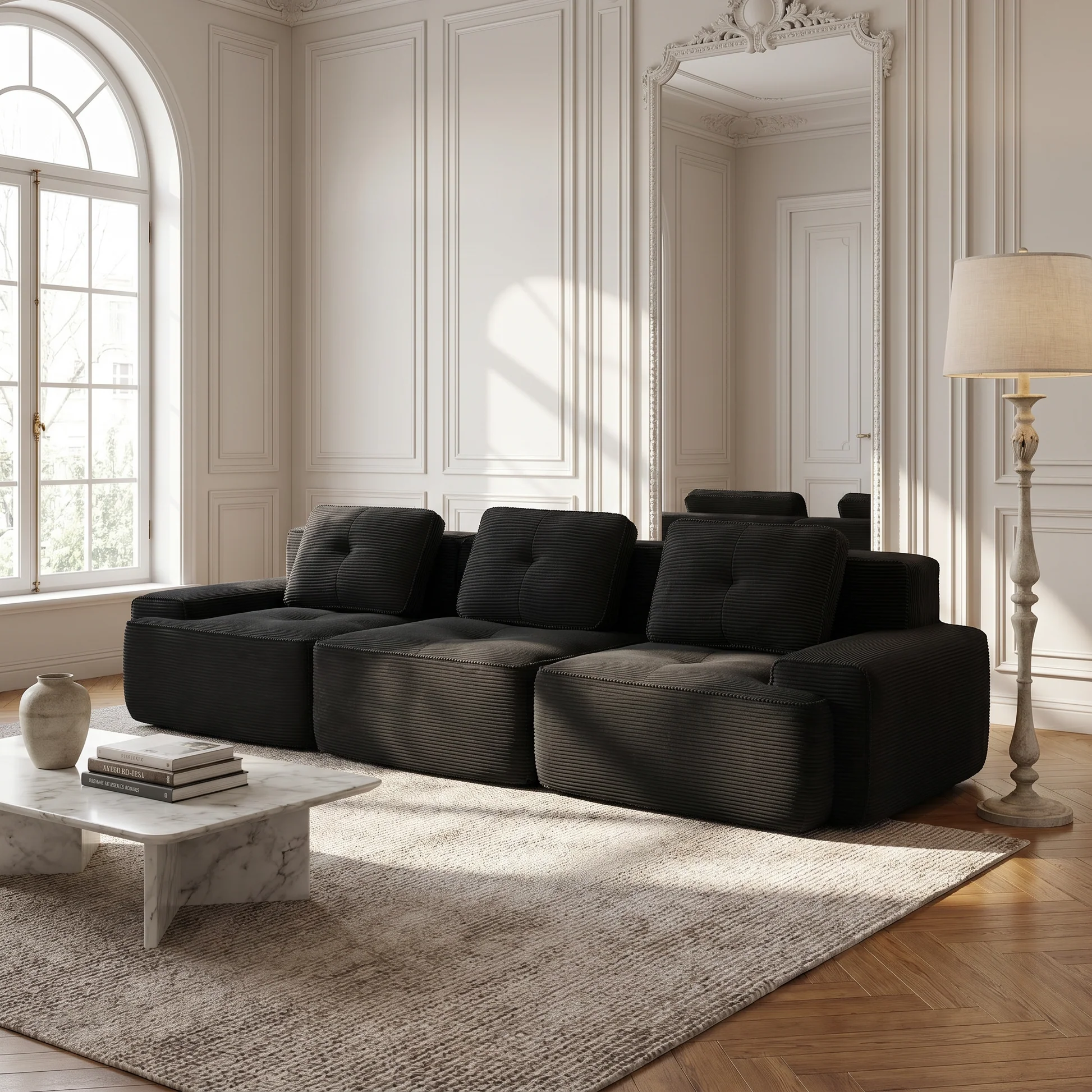 Djurgården 3 Seater Modular Corduroy Sofa - Imagen 11