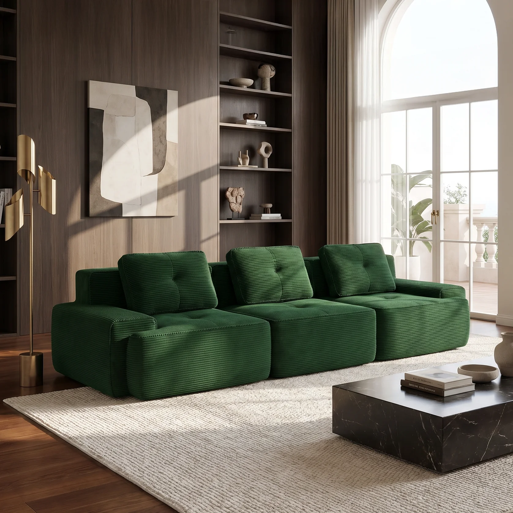 Djurgården 3 Seater Modular Corduroy Sofa - Imagen 16