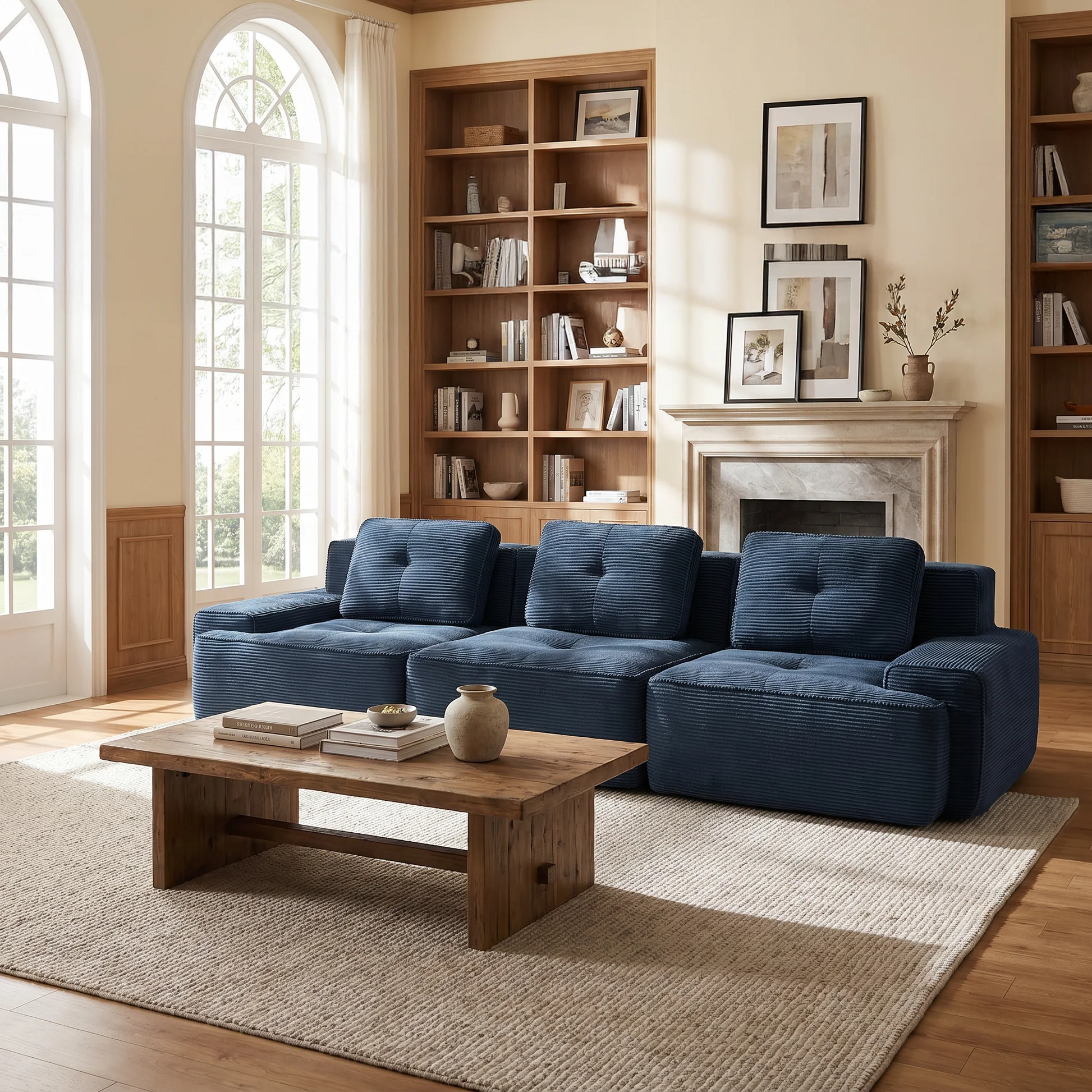 Djurgården 3 Seater Modular Corduroy Sofa - Imagen 24
