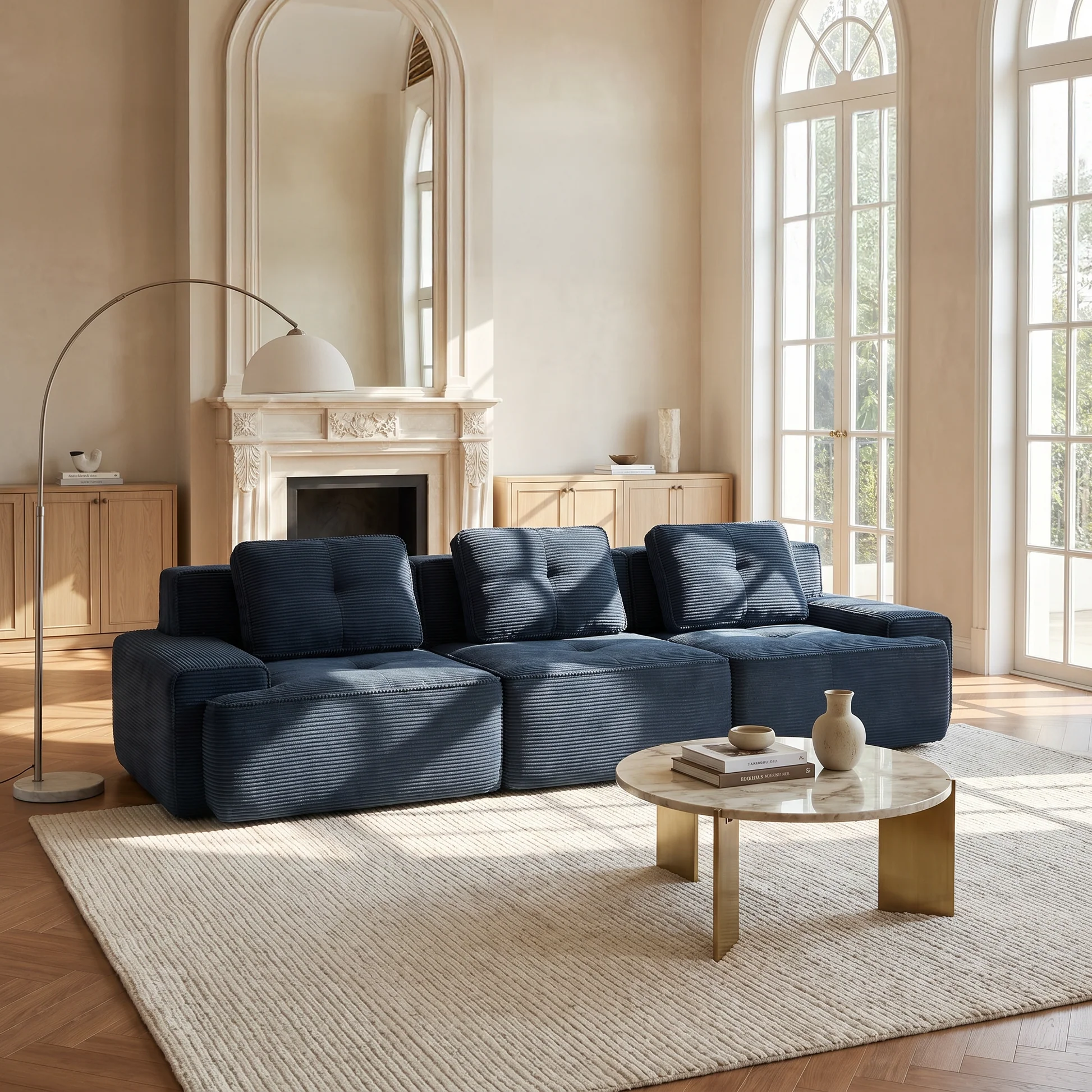 Djurgården 3 Seater Modular Corduroy Sofa - Imagen 25
