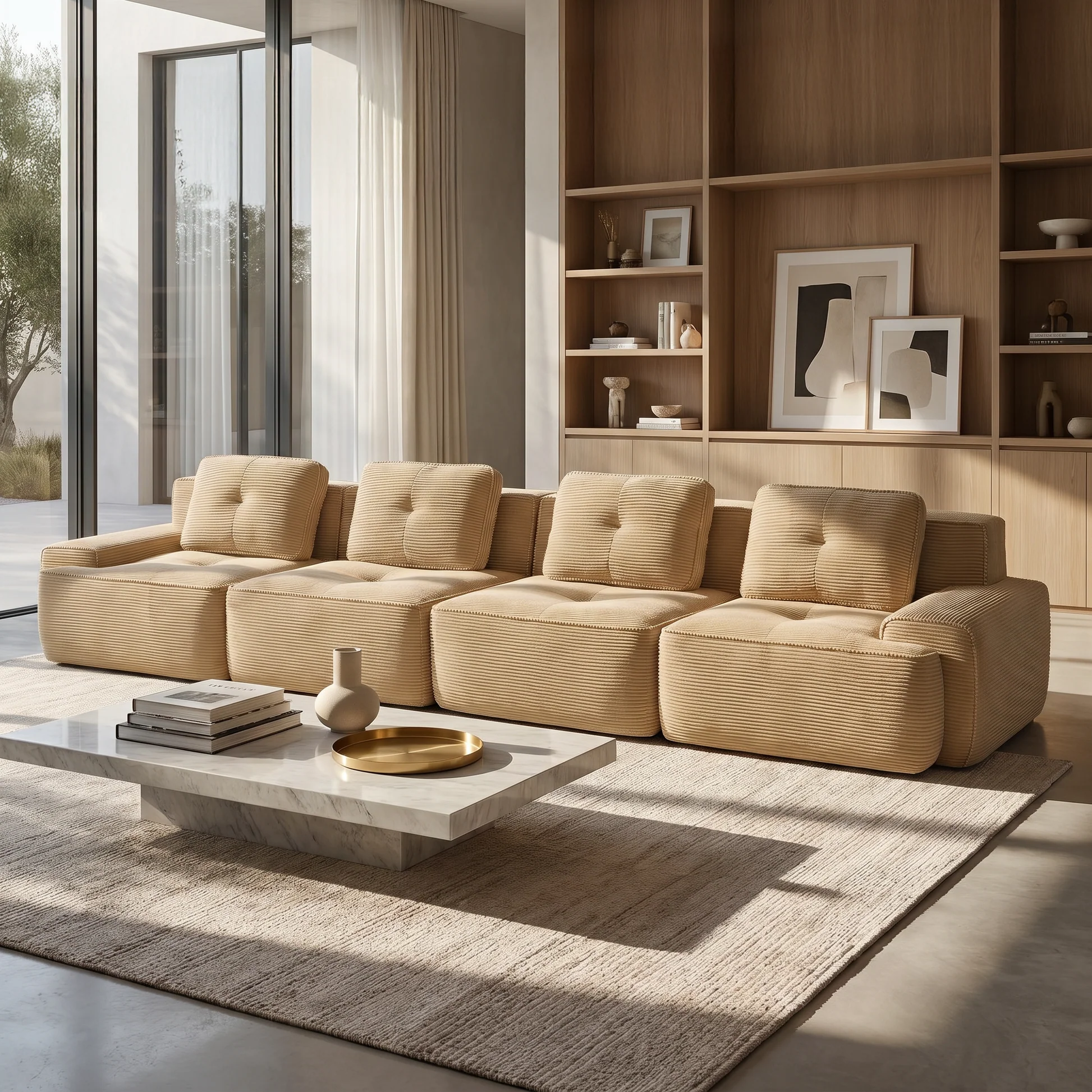 Djurgården 4 Seater Modular Corduroy Sofa - Imagen 2