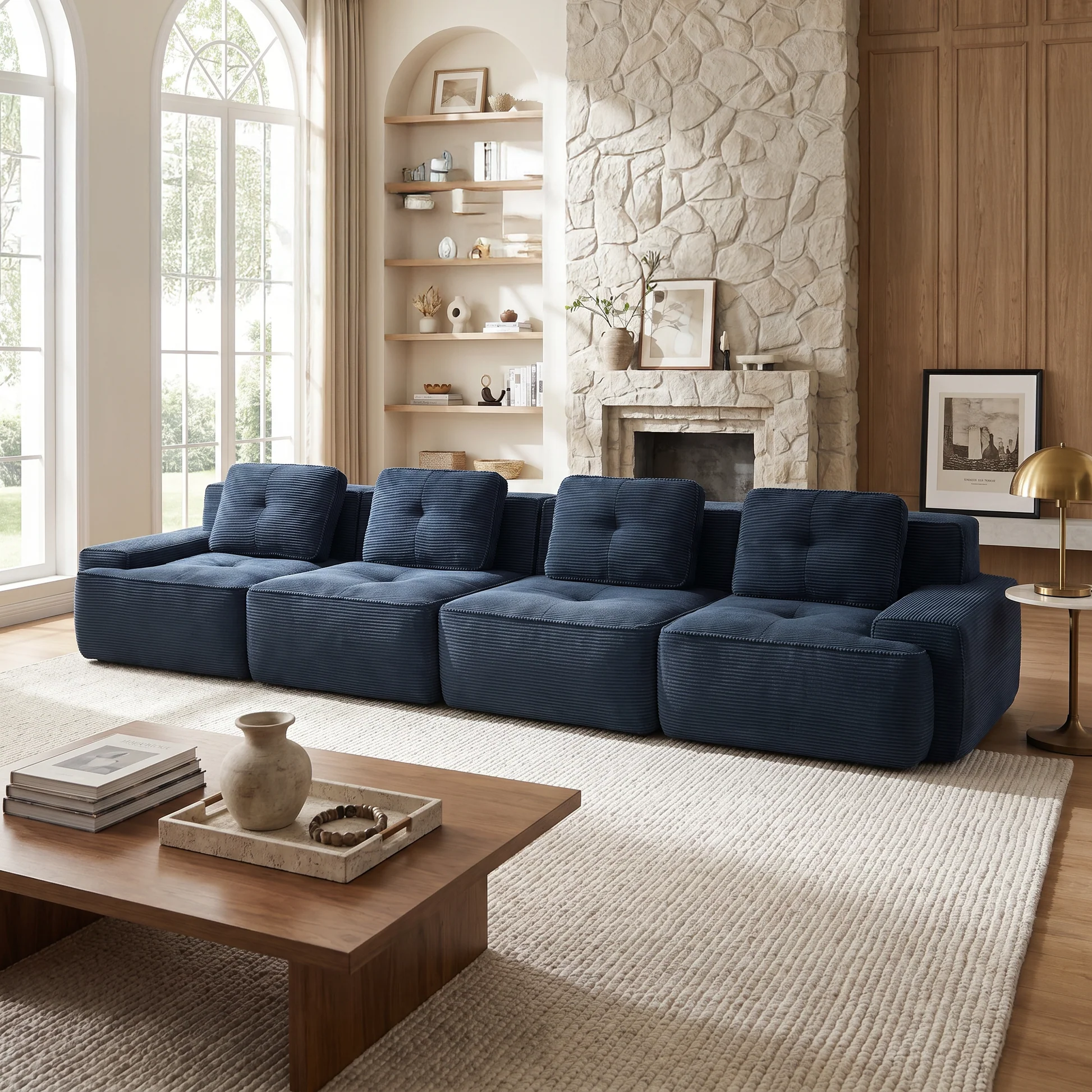 Djurgården 4 Seater Modular Corduroy Sofa - Imagen 15