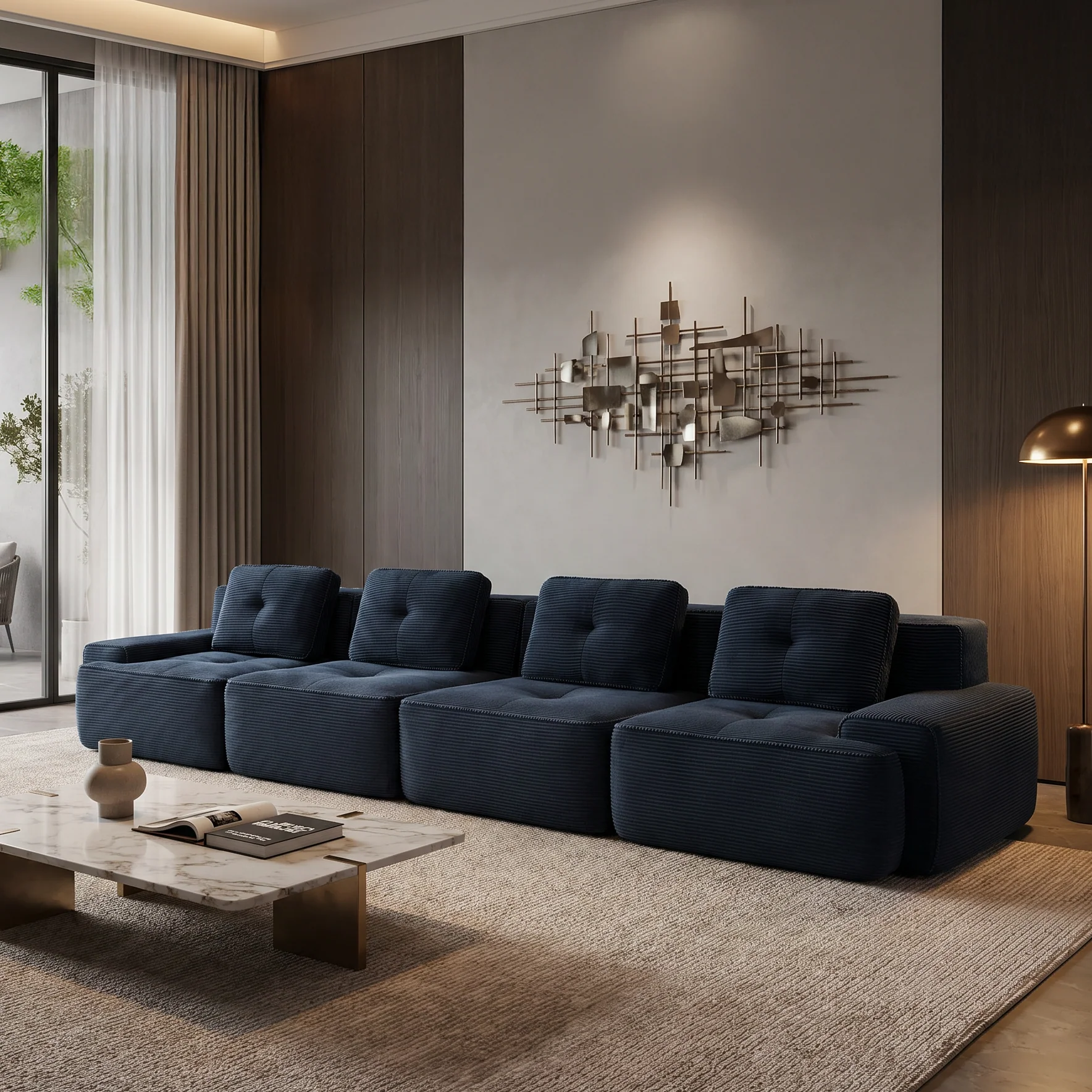 Djurgården 4 Seater Modular Corduroy Sofa - Imagen 17