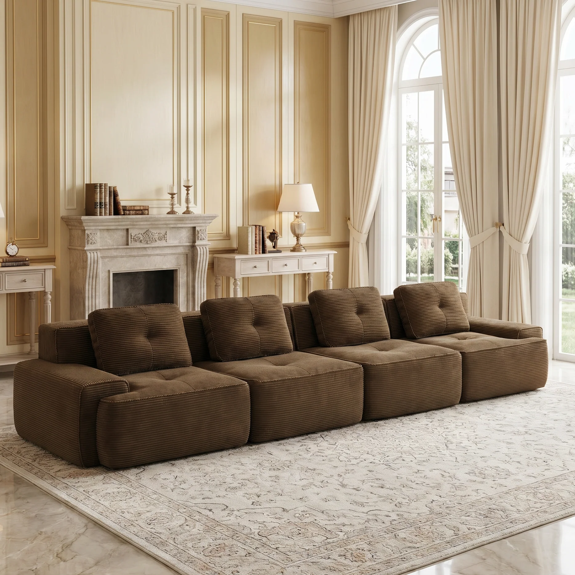 Djurgården 4 Seater Modular Corduroy Sofa - Imagen 21