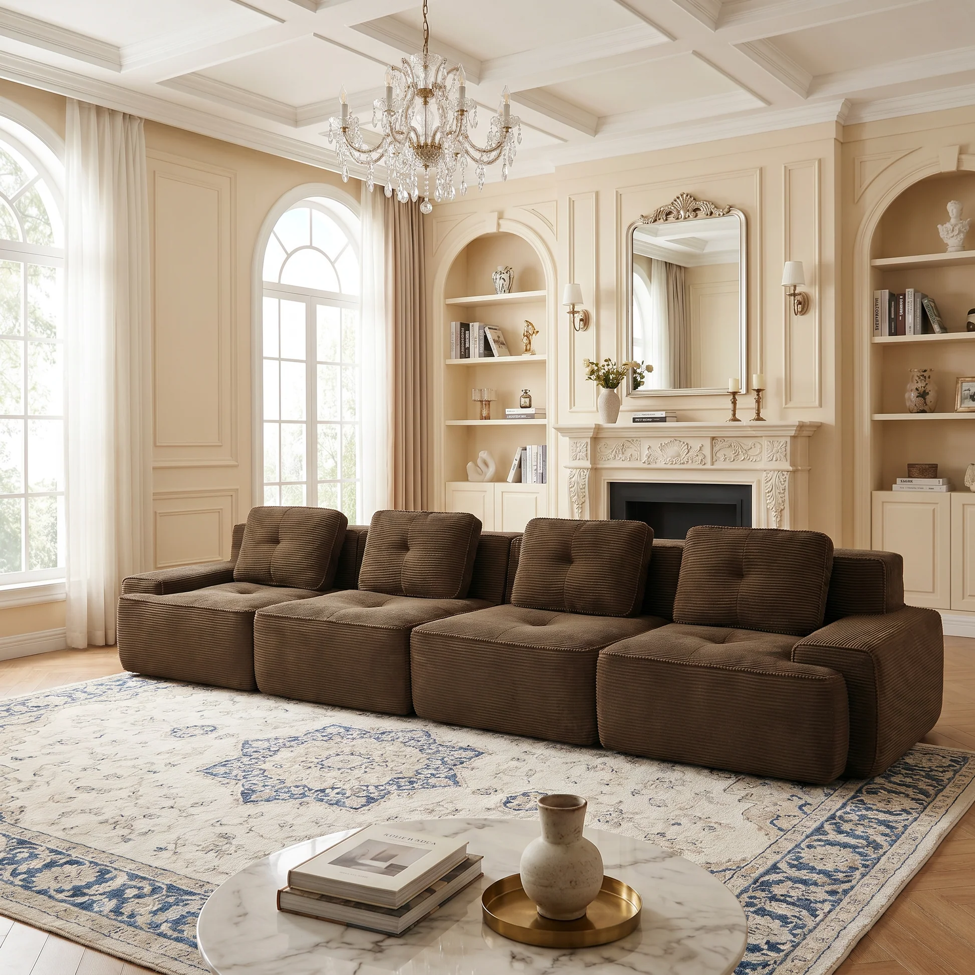 Djurgården 4 Seater Modular Corduroy Sofa - Imagen 22