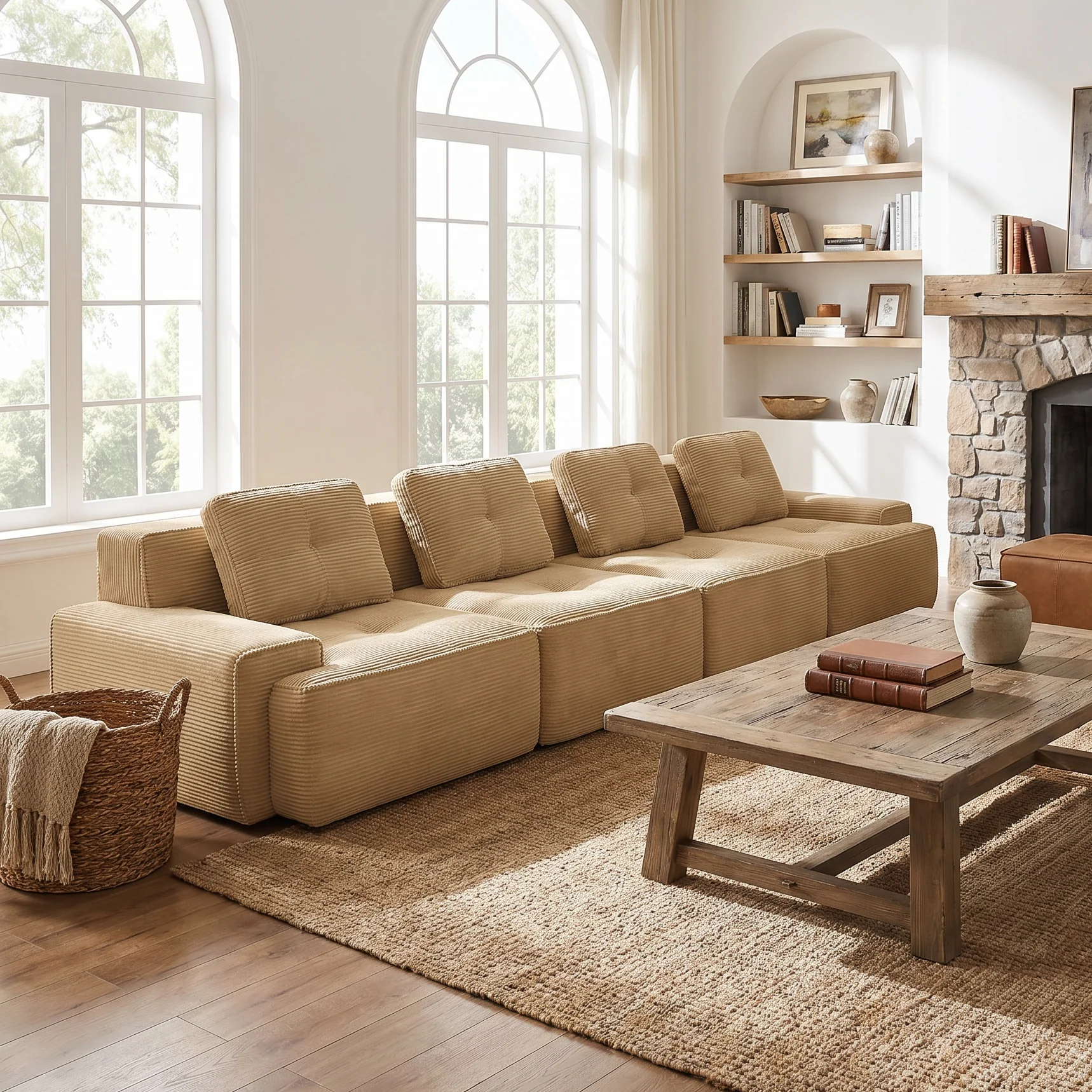 Djurgården 4 Seater Modular Corduroy Sofa - Imagen 6