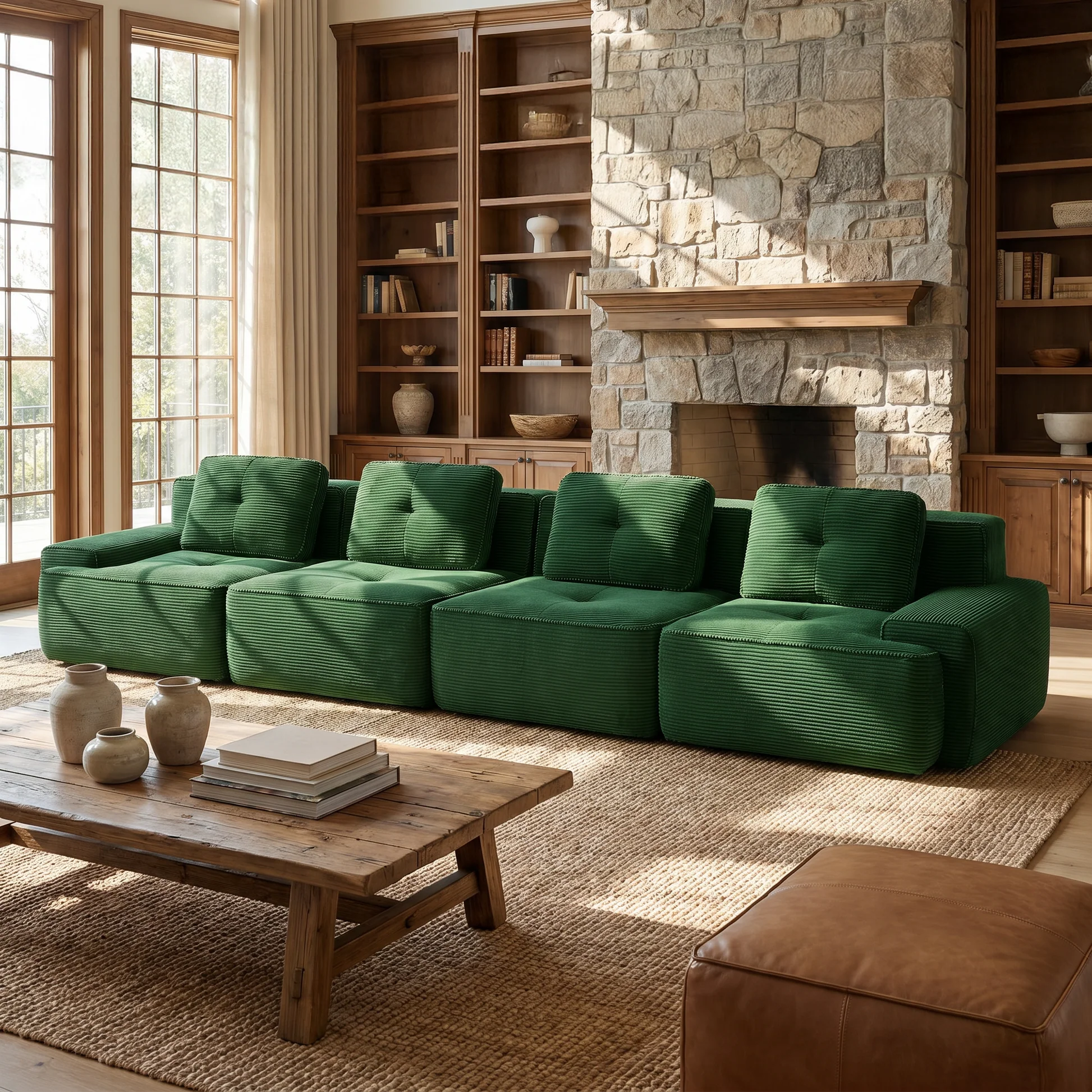 Djurgården 4 Seater Modular Corduroy Sofa - Imagen 26