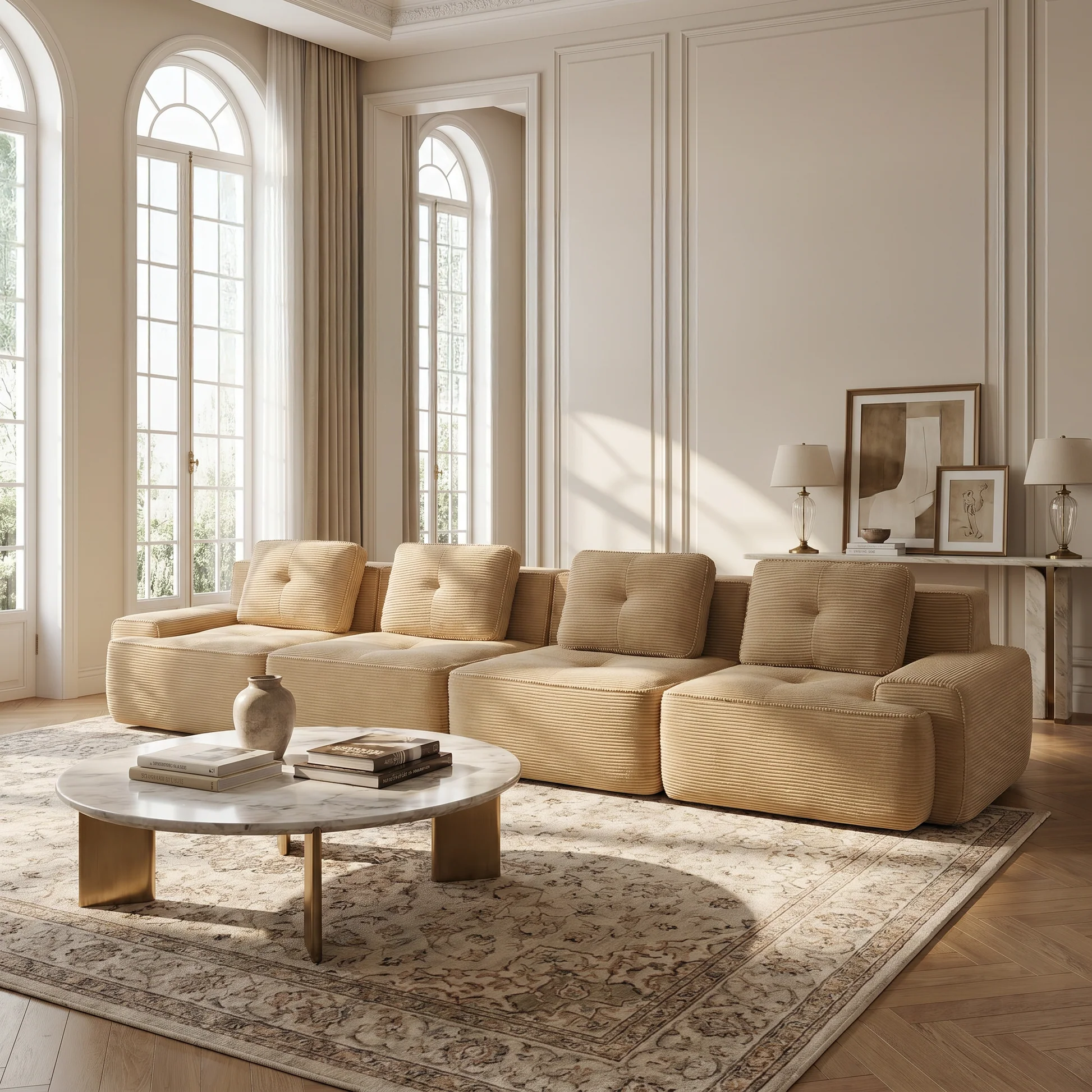 Djurgården 4 Seater Modular Corduroy Sofa - Imagen 5