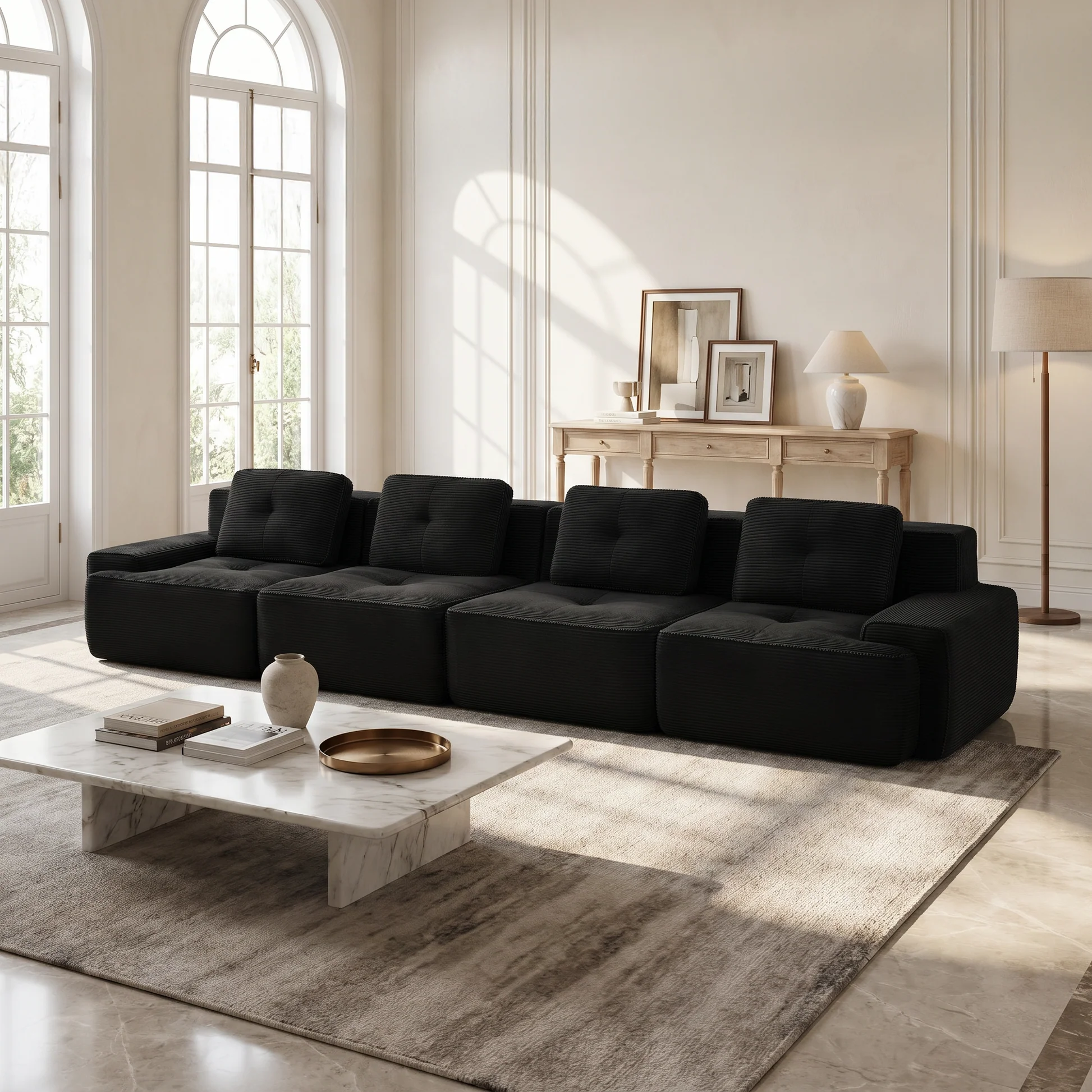 Djurgården 4 Seater Modular Corduroy Sofa - Imagen 11