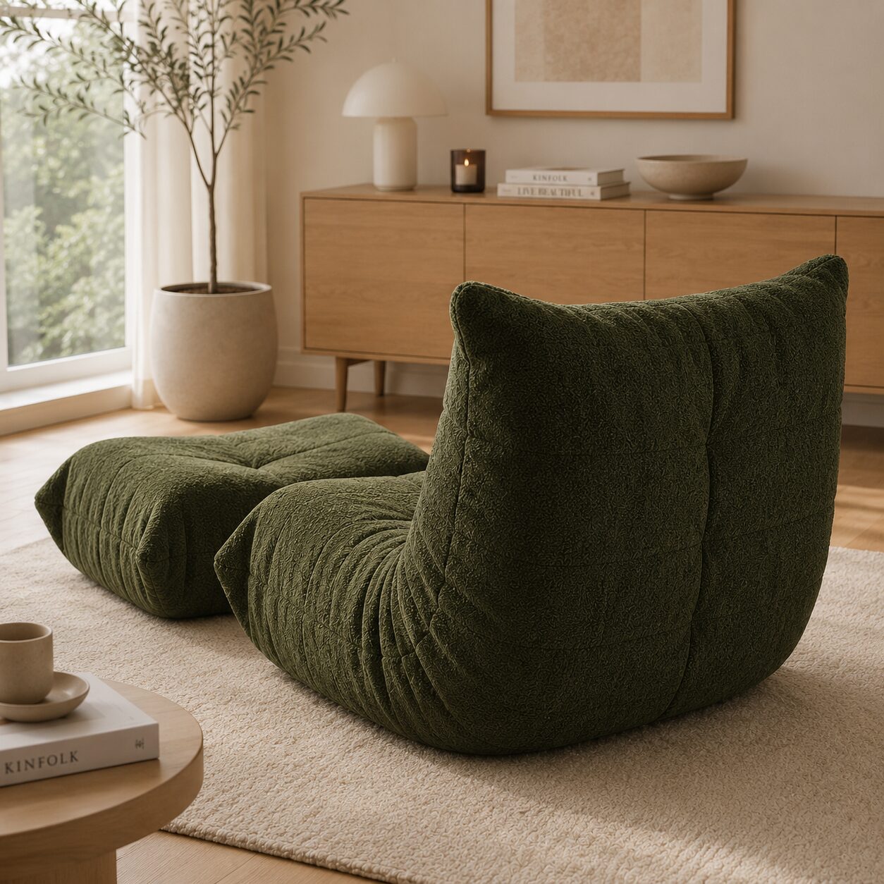 Moss Lounge Chair with Ottoman - Image 2