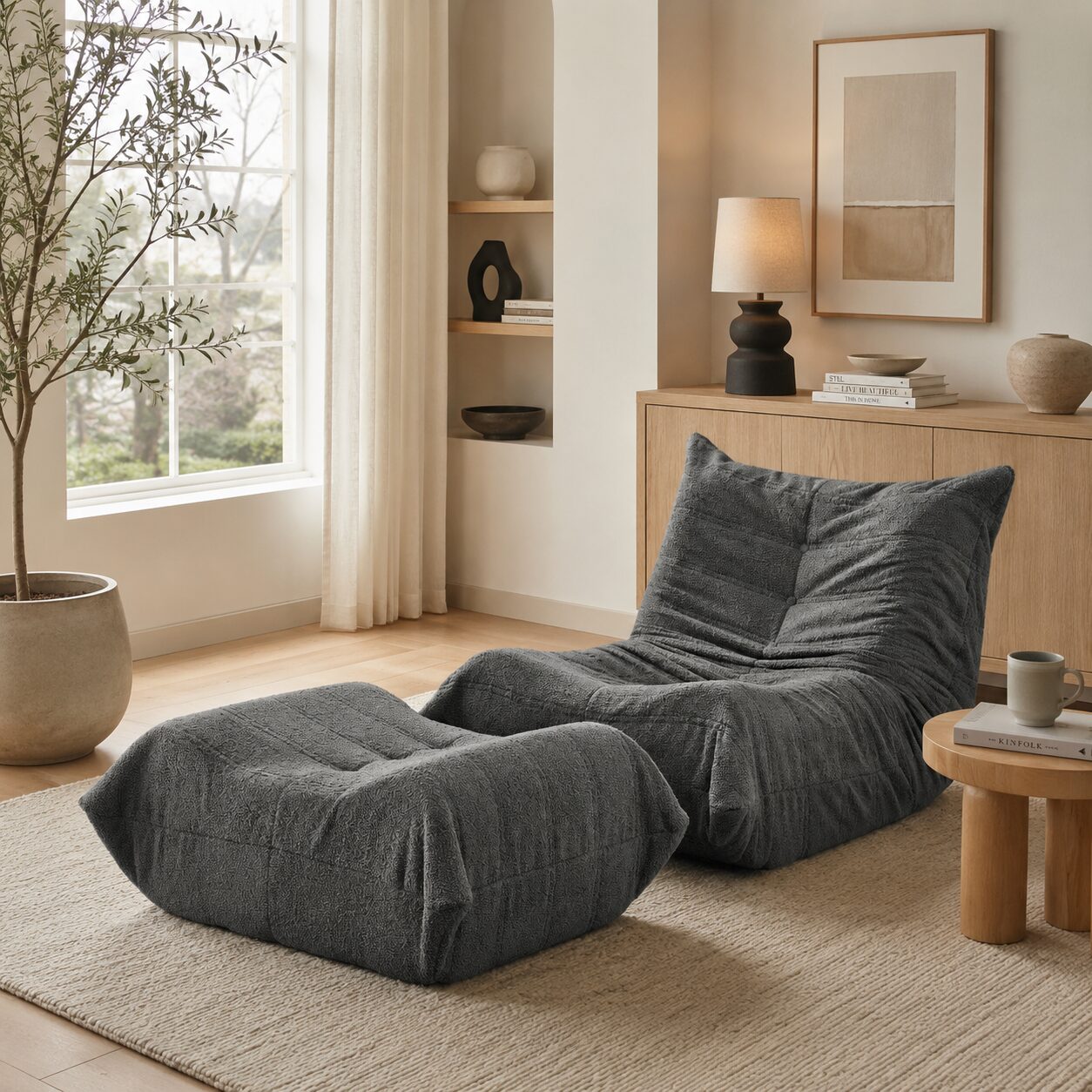 Moss Lounge Chair with Ottoman - Image 3
