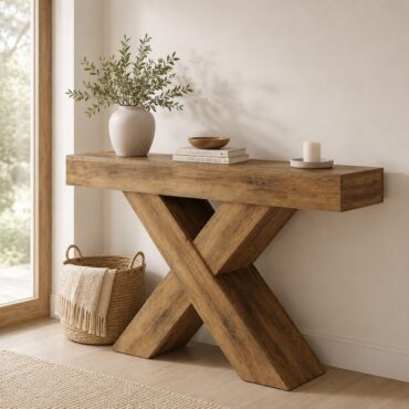 Mesa consola Mariefred – Acabado rústico en madera