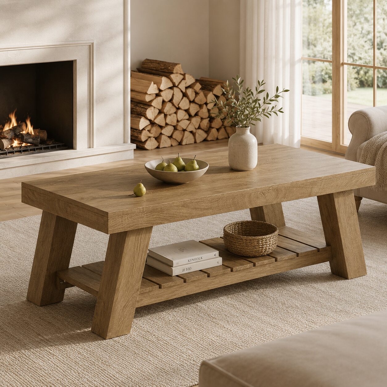 Karvia Coffee Table – Rustic Wood Finish