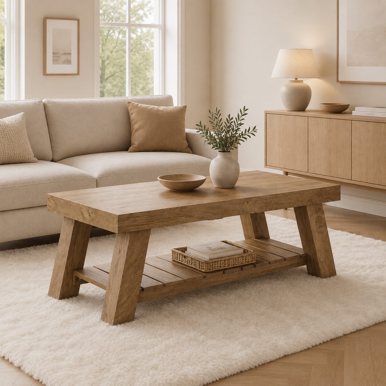 Karvia Coffee Table – Rustic Wood Finish - Image 4