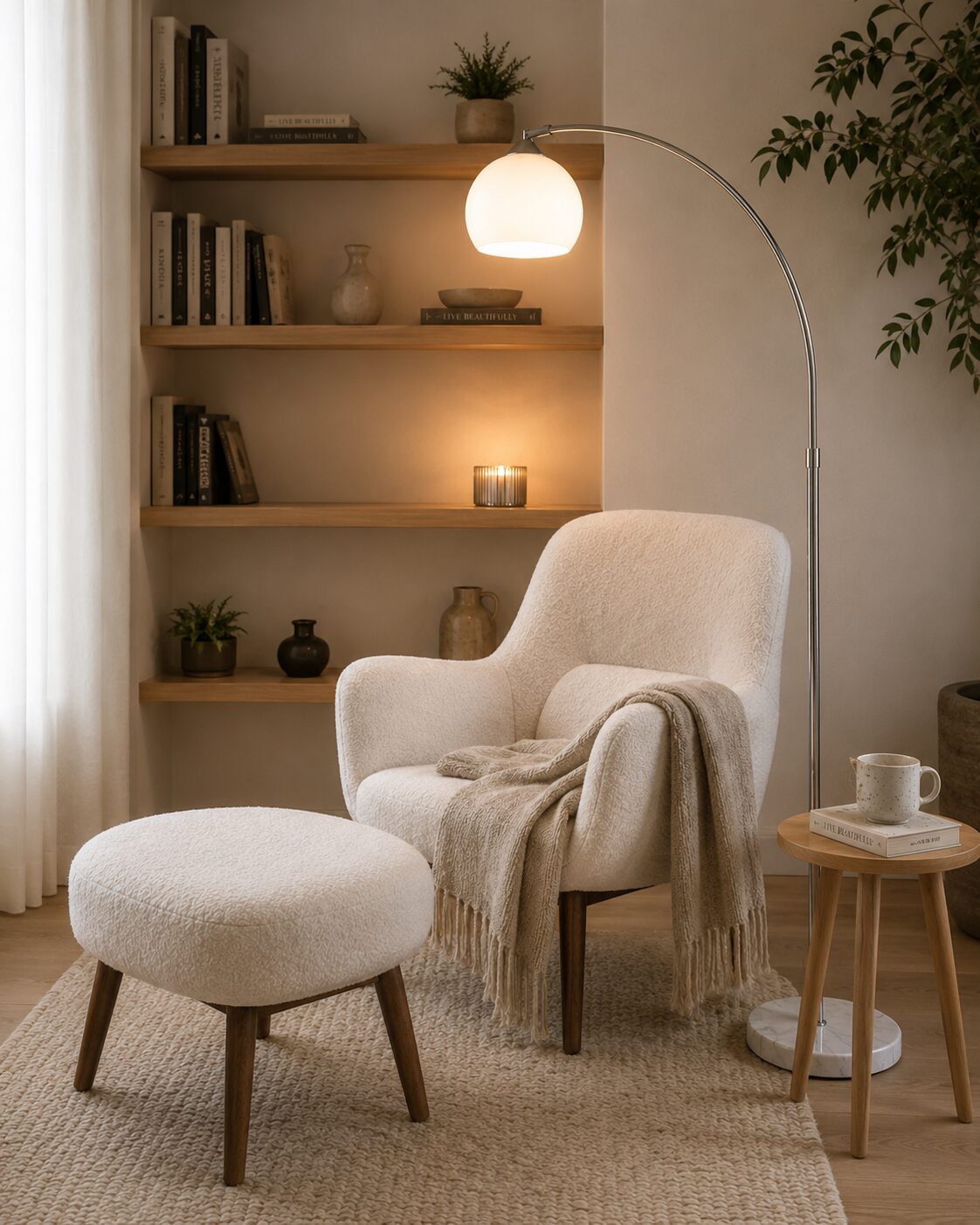Ribe Floor Lamp – Modern Chrome Arc Floor Lamp