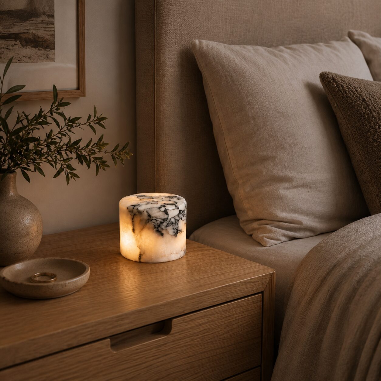 Kopervik Handmade Natural Marble Table Lamp - Image 3